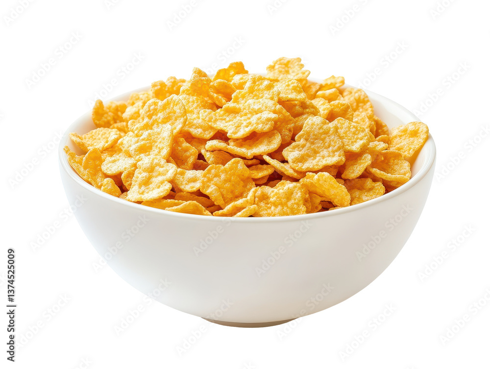 Isolated Bowl of Cornflakes Isolated Bowl of Cornflakes