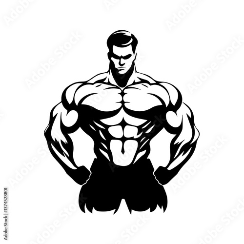 Wallpaper Mural Strongman muscle gym fitness club logo design, bodybuilder, vector illustration for mascot icon Torontodigital.ca