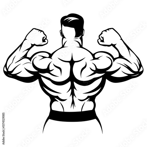Wallpaper Mural Strongman muscle gym fitness club logo design, bodybuilder, vector illustration for mascot icon Torontodigital.ca