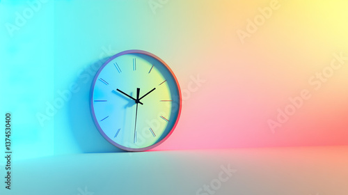 Wallpaper Mural Colorful Clock Illustration: Abstract Timepiece in Blue, Red, and Green, Modern Art Clock Design, Unique Time Concept Depiction, Vibrant Clockwork Visualization.
 Torontodigital.ca