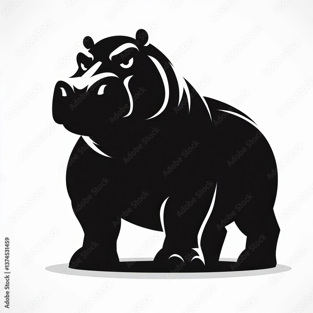 Fototapeta premium Hippo Silhouette image