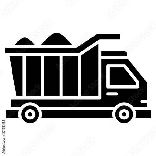 Dump Truck Glyph Icon