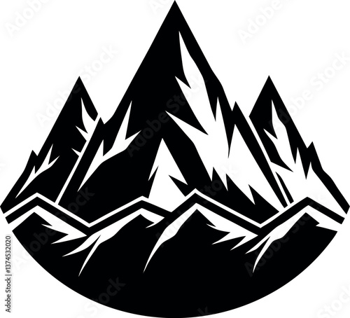  Mountains SVG Vector Silhouette Artwork Illustration 02 eps