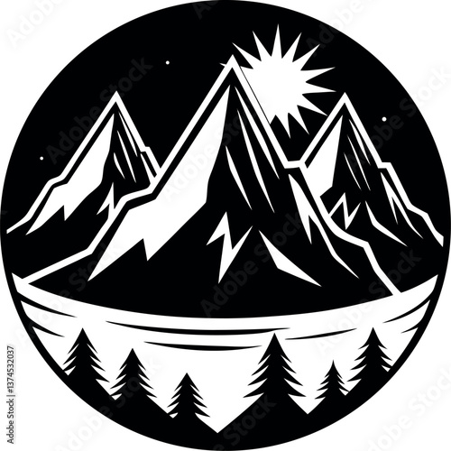  Mountains SVG Vector Silhouette Artwork Illustration 01 eps