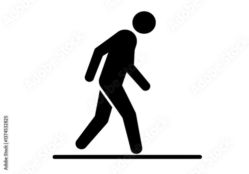 Mindful Walking Meditation Silhouette Vector Icon for Awareness Practice