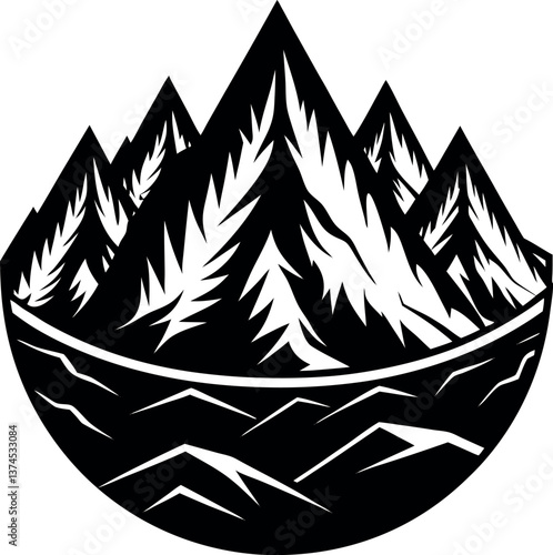  Mountains SVG Vector Silhouette Artwork Illustration 04 eps