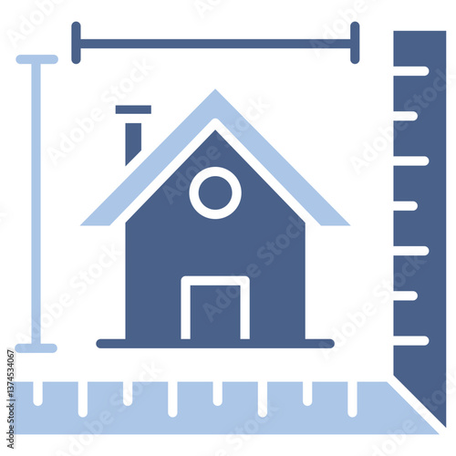 Measurement Flat Blue Icon