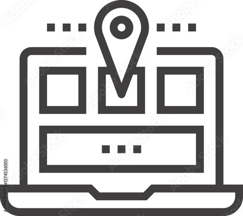 navigation flat line web icon