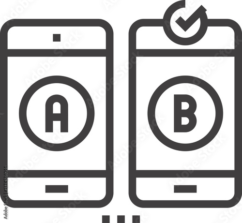 ab testing flat line web icon