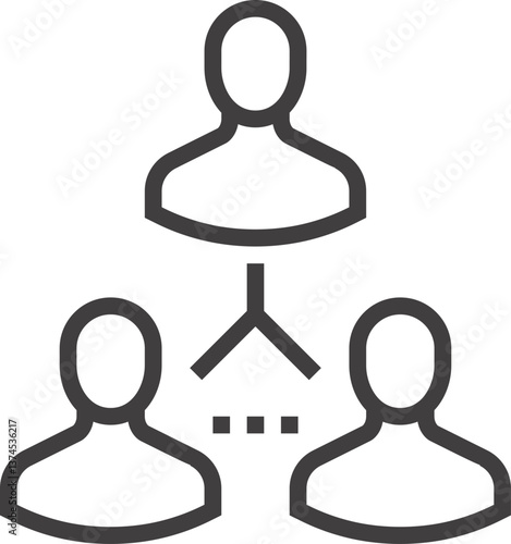 mlm marketing flat line web icon