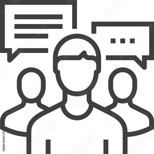 focus group flat line web icon