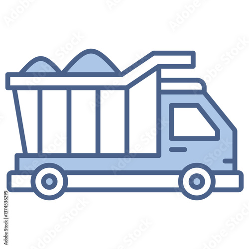 Dump Truck Blue Icon