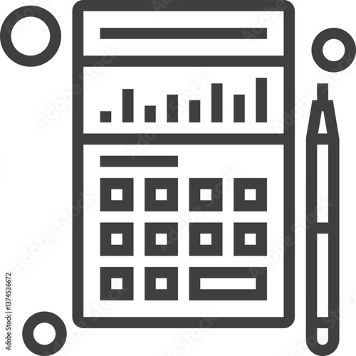 return of investment flat line web icon