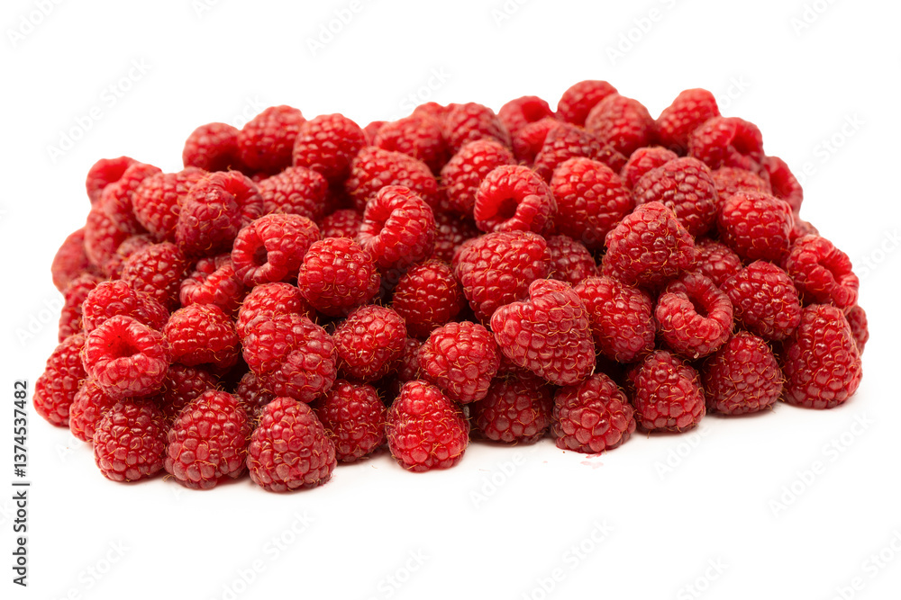 Tasty fresh raspberry isolated on a white background. Top view. Tasty fresh raspberry isolated on a white background. Top view.