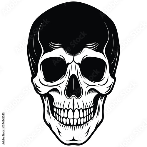 silhouette of a human skull icon, Monster skull silhouette Vector illustration