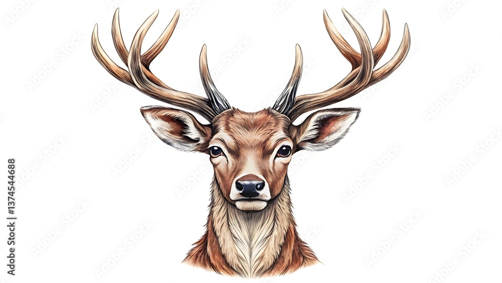 Naklejka premium deer head isolated