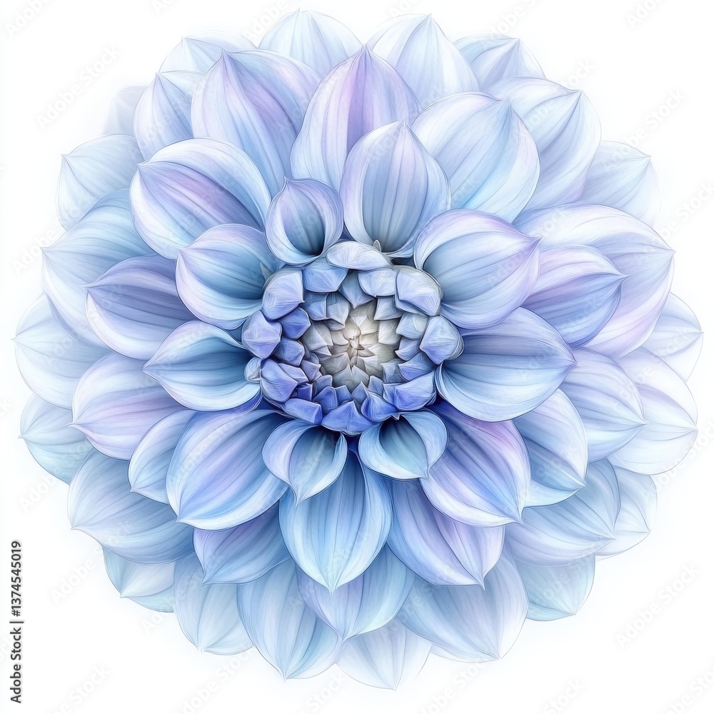 Obraz premium Light blue dahlia flower with symmetrical petals