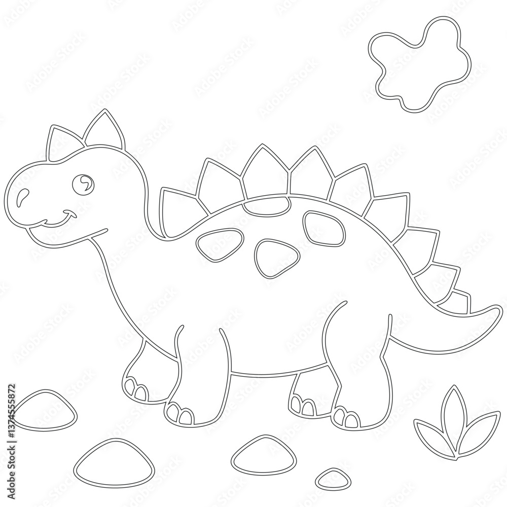Line drawing of baby dinosaurs coloring Page outline vector, little dinosaur coloring book for pages Line drawing of baby dinosaurs coloring Page outline vector, little dinosaur coloring book for pages