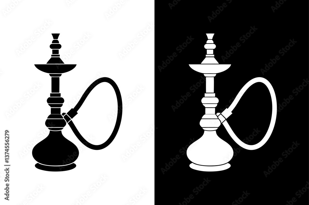 Fototapeta premium Elegant Hookah Silhouette Download Vector Graphic.