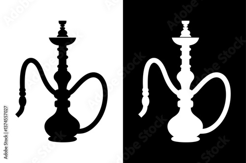 Elegant Hookah Silhouette Download Vector Graphic.