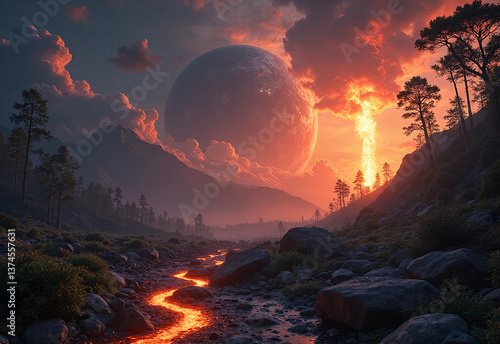 lush alien planet in a distant galaxy