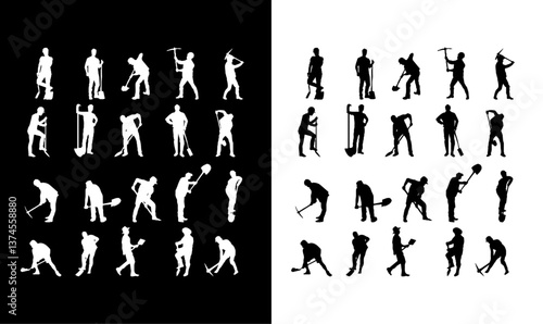 contractor workers silhouettes illustration vector design, art, worker people silhouette set illustration vector, design, set, silhouettes, worker people silhouette set, white, art, symbol, 