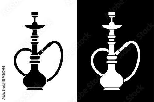 High-Quality Hookah Vector Icon Stylish Silhouette.