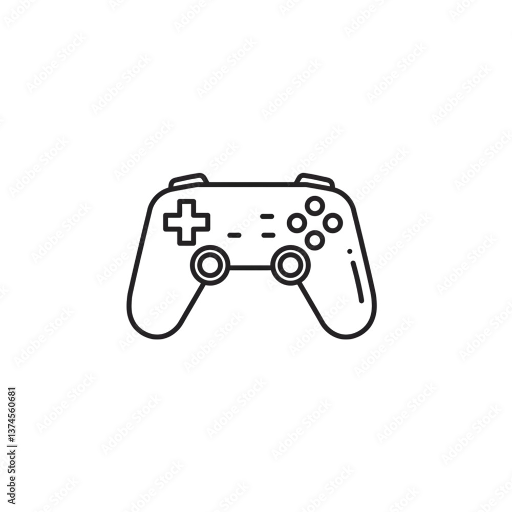 Minimalist vector illustration of a generic game controller outline Minimalist vector illustration of a generic game controller outline