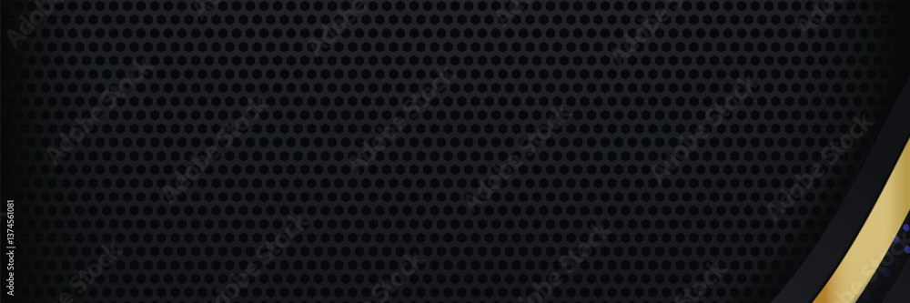 Abstract Black Background with Gold Accents