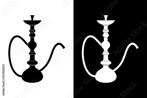 High-Quality Hookah Vector Icon Stylish Silhouette.