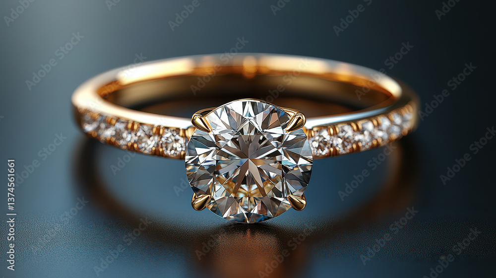 Elegant Diamond Gold Engagement Ring Isolated for Jewelry and Fashion Concepts Elegant Diamond Gold Engagement Ring Isolated for Jewelry and Fashion Concepts