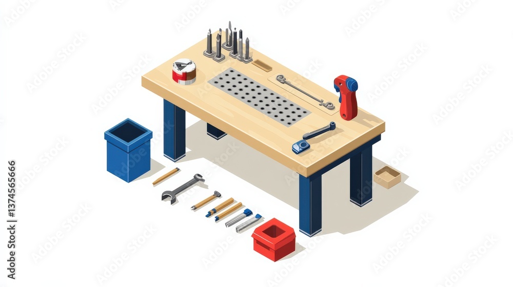 Essential Workshop Tools and Equipment on a Clean Workbench for DIY Projects Featuring a Variety of Wrenches, Screwdrivers, and Organization Essentials Essential Workshop Tools and Equipment on a Clean Workbench for DIY Projects Featuring a Variety of Wrenches, Screwdrivers, and Organization Essentials