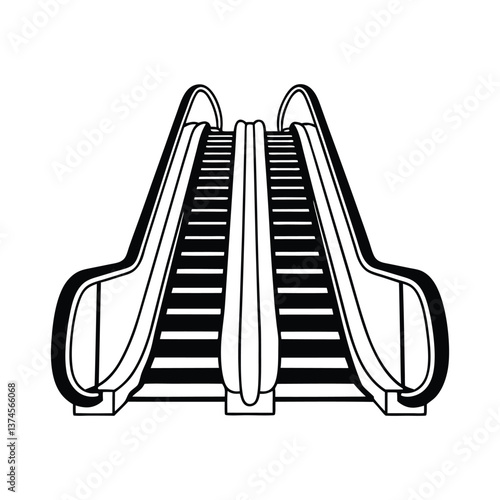 escalator stairs vector illustration on white background