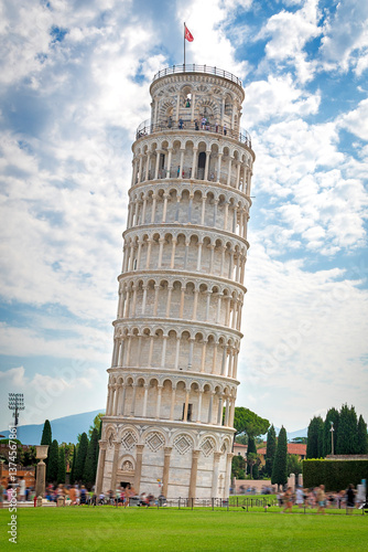 Leaning tower of Pisa in Tuscany, Italy