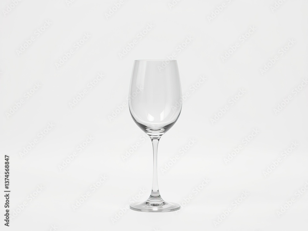 Elegant Wine Glass on White Background, Design Concept Elegant Wine Glass on White Background, Design Concept