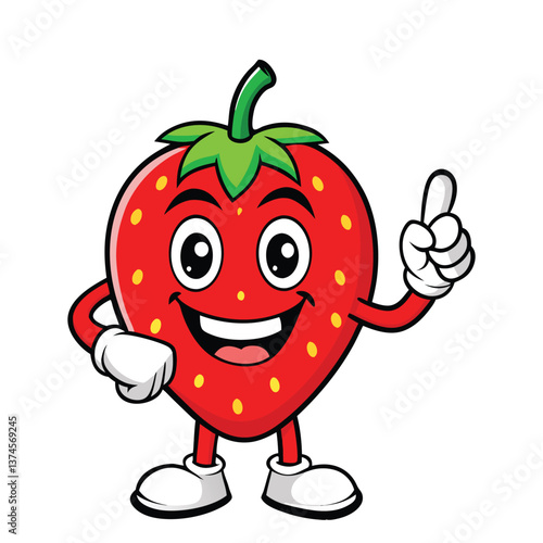 Wallpaper Mural Strawberry Cute Happy Fruit Character Cartoon Illustration Torontodigital.ca
