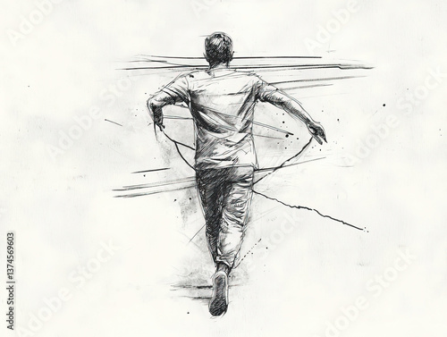 Obraz na płótnie Figure sketch: A dynamic illustration of a figure, emphasizing movement and posture. w salonie