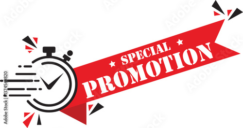 Red & Black Special Promotion Stamps: Vector Graphics