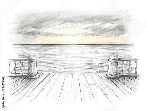 Sea sketch: A serene depict...