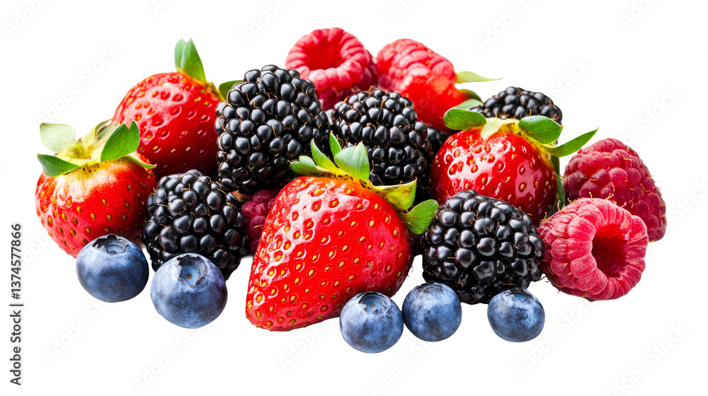 Assorted strawberries, raspberries, blackberries, blueberries, cut out transparent Assorted strawberries, raspberries, blackberries, blueberries, cut out transparent