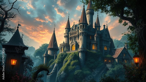 Whimsical Howl's Moving Castle Scene