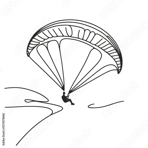 Paraglider soaring joyfully above a scenic landscape  