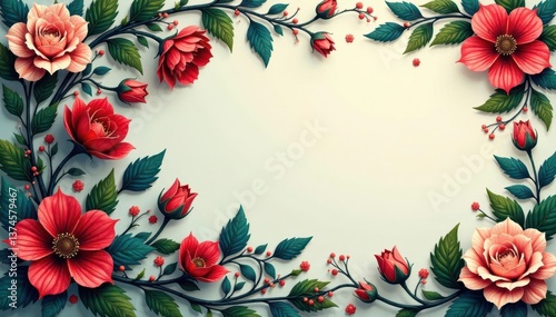 Intricate floral damask, swirling vines and leaves, floral, background texture