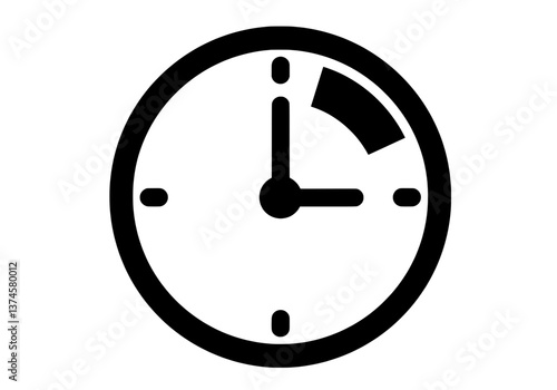 Protected Time Clock Segment Vector Icon for Mindfulness Schedule