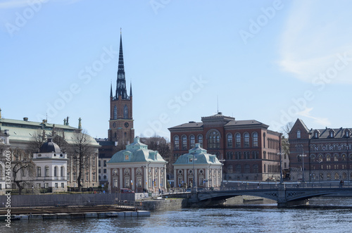 Photography view of the old town in stockholm