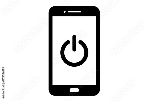 Digital Detox Smartphone Power Off Icon Vector for Mindfulness