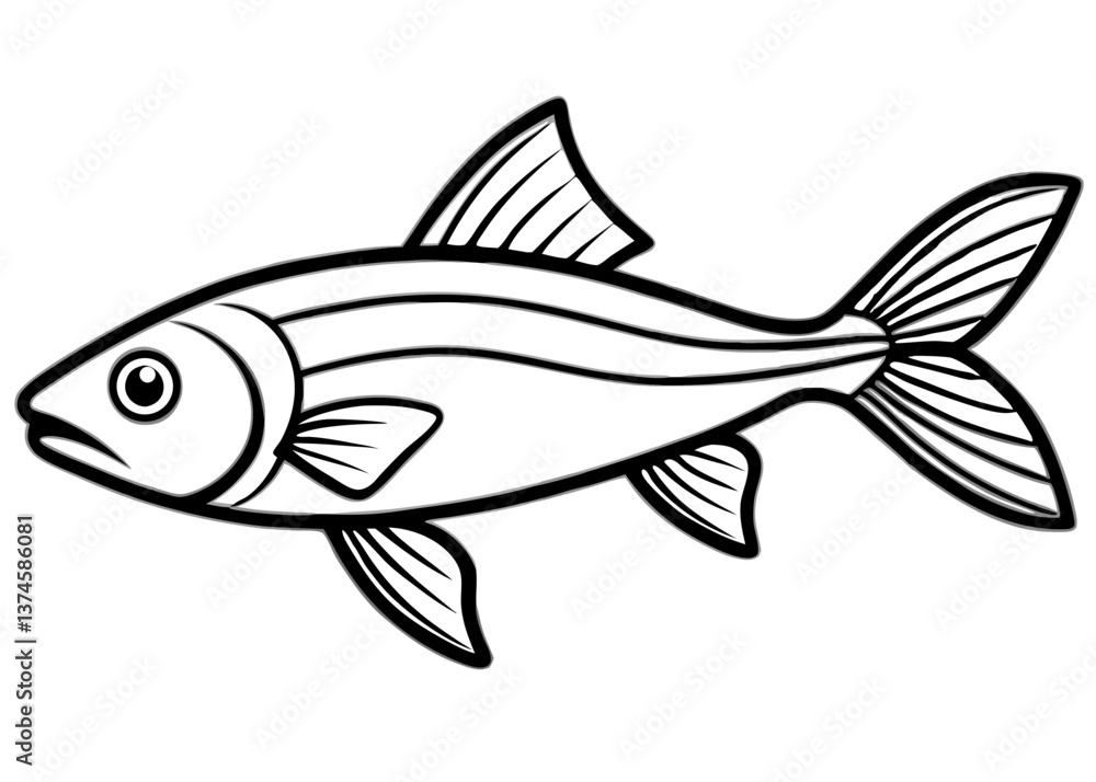 Vector illustration of a fish on a white background Vector illustration of a fish on a white background
