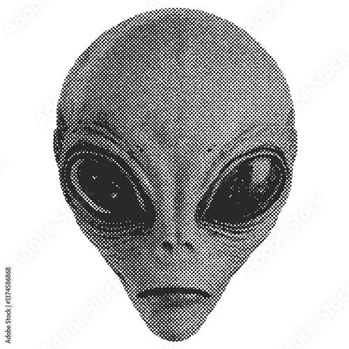 Alien halftone grunge vector design element