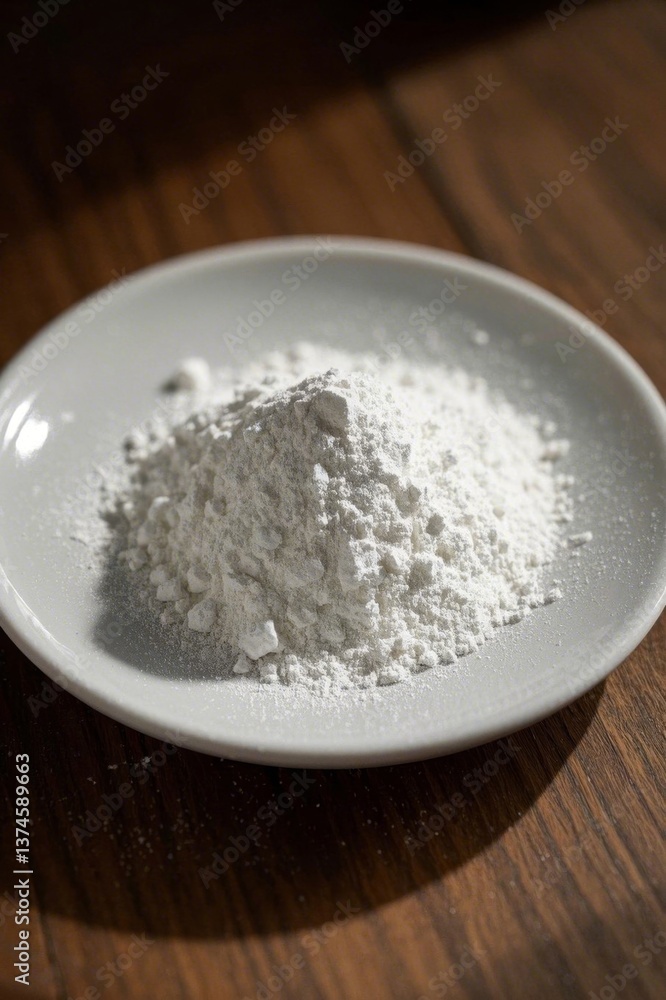 there is a white plate with a pile of powder on it there is a white plate with a pile of powder on it
