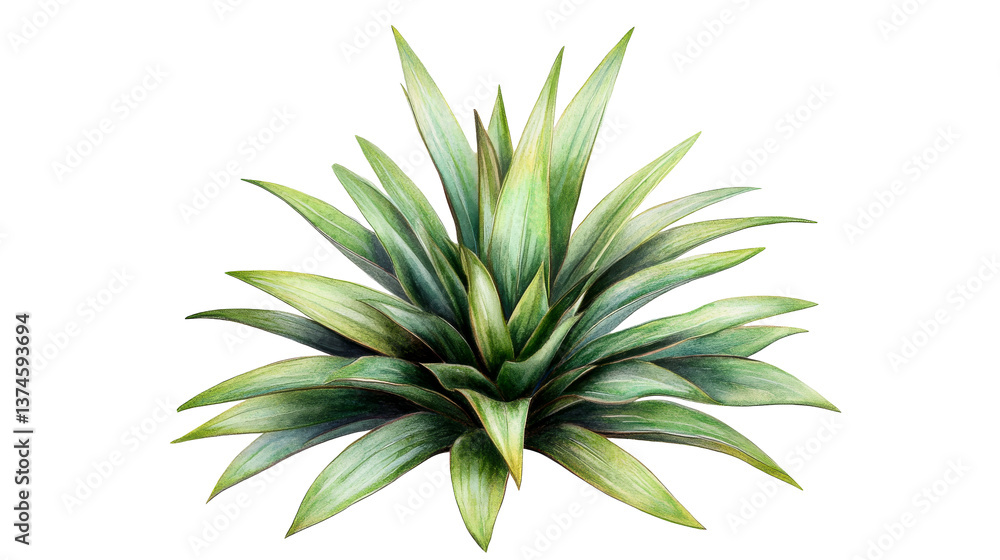 Agave plant illustration, intricate details, green, cut out transparent Agave plant illustration, intricate details, green, cut out transparent